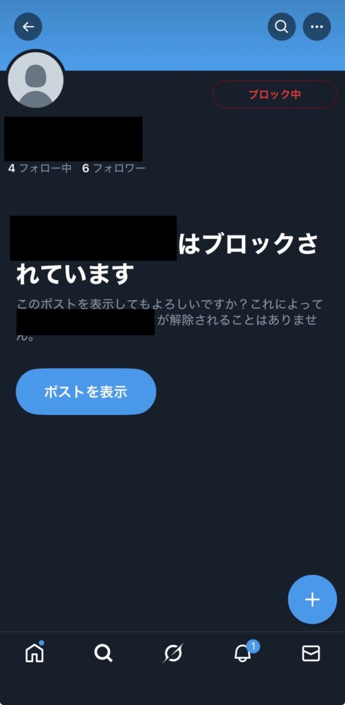 ブロックされた画面